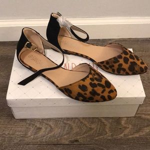 Leopard Ankle Strap Flats